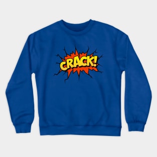 Crack! Comic Book Text Crewneck Sweatshirt